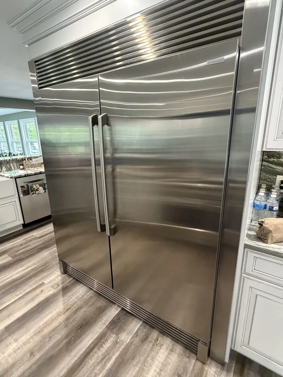 Built-in stainless side-by-side refrigerator