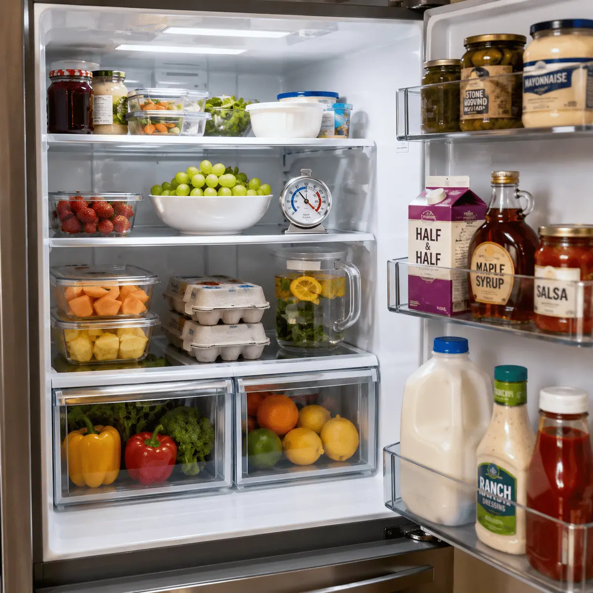 Organized refrigerator ready for winter