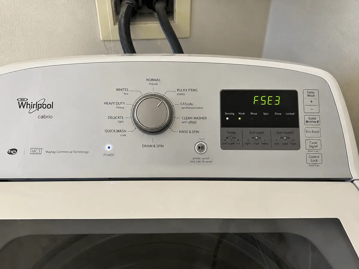 Whirlpool Washer F5E3 Error Code